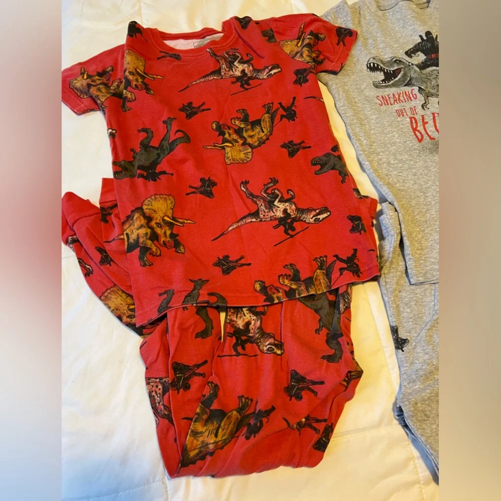 Carters Cotton Short Sleeve Cotton Pajamas Dinosaur Big Boys